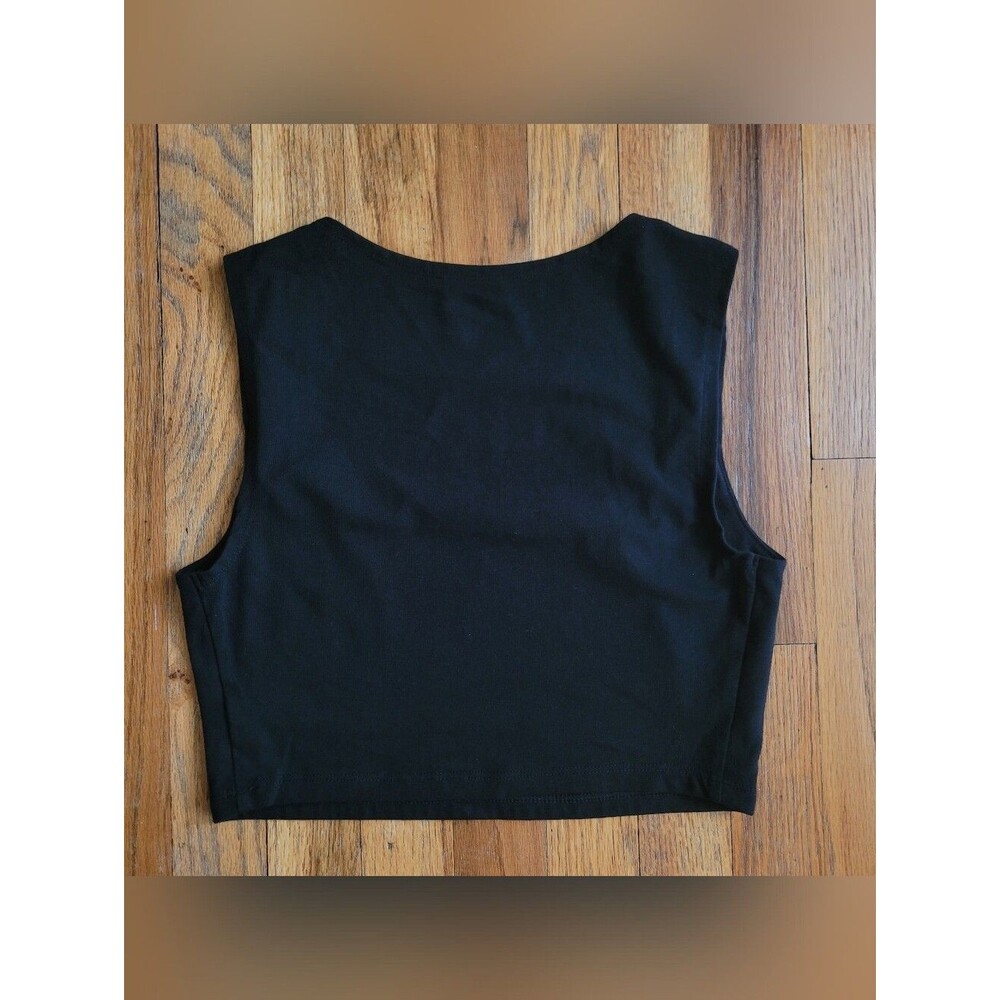 Wild Fable Black Square-Neck Cropped Tank Size Medium NWOT Summer Top - Picture 2 of 5